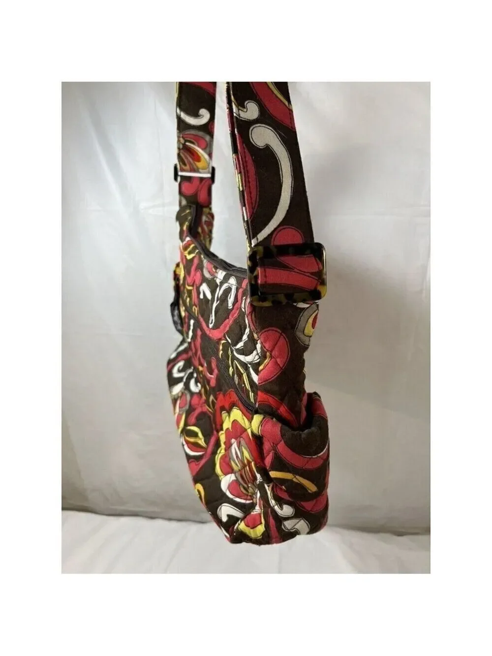 Vera Bradley Libby Puccini Tote Purse Bag Brown Red Crossbody